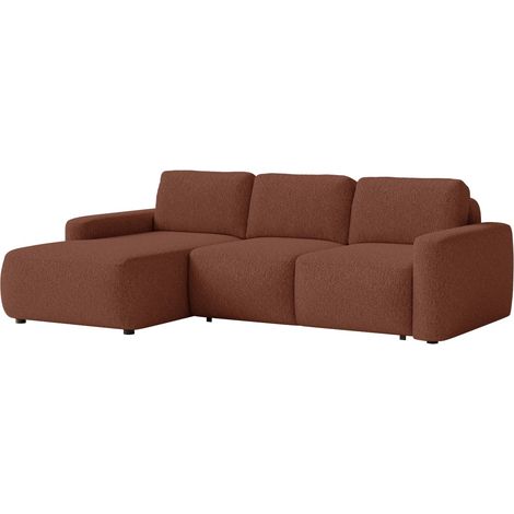 Selsey Carnos Mini – Ecksofa mit Schlaffunktion, Ottomane links, Chenille Kupfer (1/5)