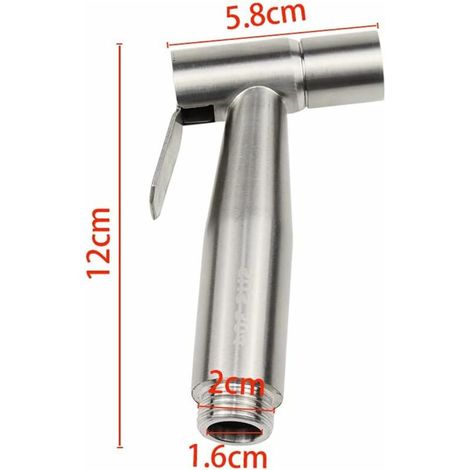 Douchette pour robinet Douchette Bidet pour WC Acier Inoxydable Pulvérisateur de Couches Pulvérisateur à Bidet Manuel pour l'hygiène personnelle Douche Salle de Bain WC -Argent (1/3)