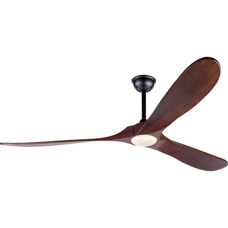 Ventilador de techo LED de 70 pulgadas con 3 aspas de madera, mando y 3CCT, nogal negro (1/5)