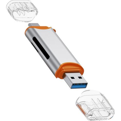 Lector de tarjetas SD USB 3.0 – Adaptador de tarjeta de memoria Micro SD tipo C para TF SDHC SDXC MMC. Compatible con MacBook Pro, PC, Samsung, Android y Windows. (1/4)