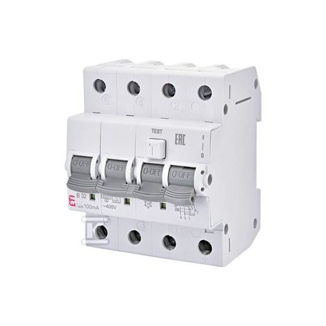 Disjoncteur KZS-4M 3P+N AC B32/0,03