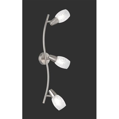 Faretti Barra 3 Spots E14 Soffitto Diffusori Vetro Satinato Colmar GD Trio (1/2)
