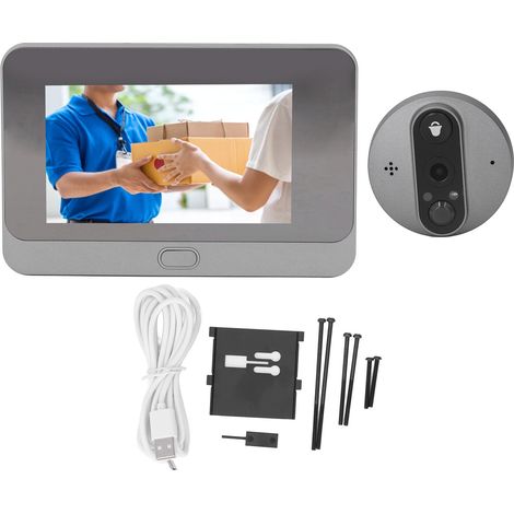 Eosnow Visionneuse de judas numérique 4,3 pouces, visionneuse de porte WiFi, Anti-vol, sonnette vidéo intelligente, caméra de détection de mouvement pour Tuya (1/5)