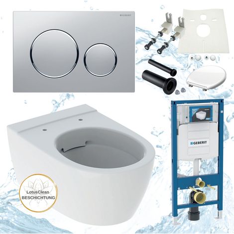 Geberit Vorwandelement Sigma iCon WC spülrandlos Komplettset Sigma20 chrom (1/5)