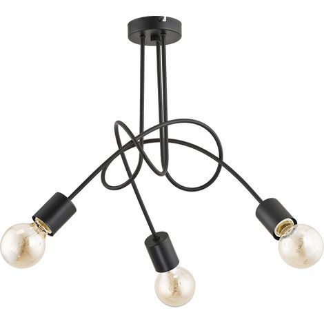 Plafonnier Alfa Tango métal noir 3x60W E27 IP20 23173 (1/3)