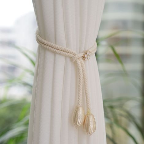 Attache de rideau réglable style moderne et chic Cordon de serrage pour maintien de rideaux et voilages Boucle de rideau à tirage pour décoration intérieure (1/5)