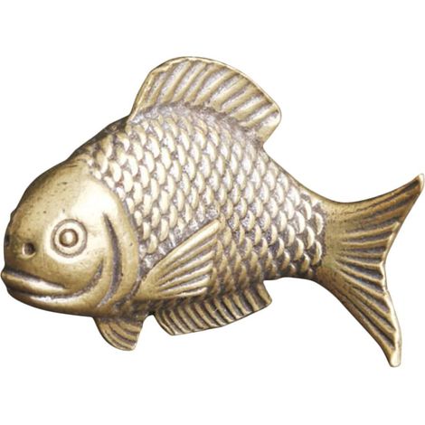 Figurine de Poisson en Laiton Doré Décorative, Petite Statue Rétro en Laiton Massif, Accessoire Pratique pour Décoration de Bureau et Maison (1/5)