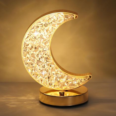 Lampe de table Crescent, lampe tactile à intensité variable en continu, 3 couleurs, rechargeable, avec interface USB (1/5)