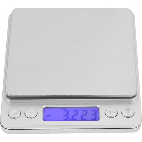 Balanza de cocina digital, acero inoxidable, 500 g/0,1 g, con pantalla LCD para pesar alimentos, frutas y otros utensilios de cocina (1/5)