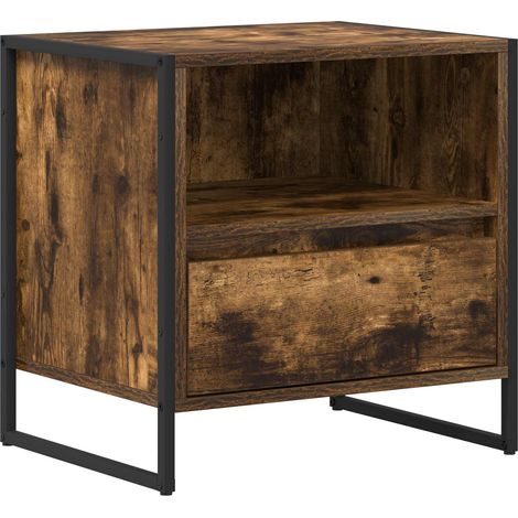 Maison Exclusive - Mesa de Noche Roble Humo 50 x 39,5 x 50 cm Mad