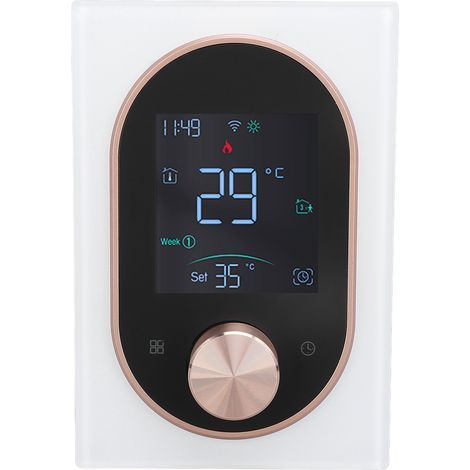 Thermostat couleur intelligent LCD bouton programmable contrôle écran tactile chauffage de l'eau avec application pour maison hôtel bureau AC 95 V à 240 V blanc modèle normal