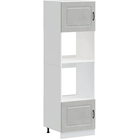 Lot de 2 Armoires Four Kalmar, Bois d'Ingénierie Béton Gris (1/5)