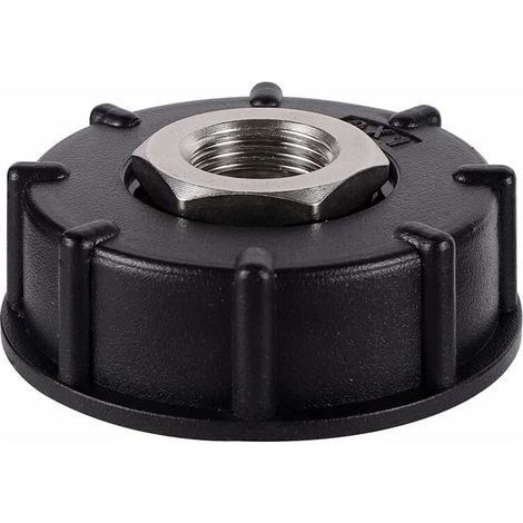 IBC S60X6 Adaptateur de réservoir d'eau Filetage Grossier avec raccord de Tuyau raccords de Bec de Valve en Acier Inoxydable (3/4" Filetage intérieur) (1/4)