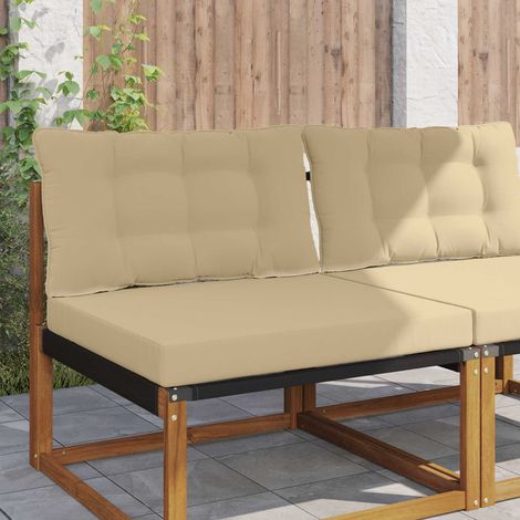 Sofakissen für draußen 2 pcs Beige Polyester