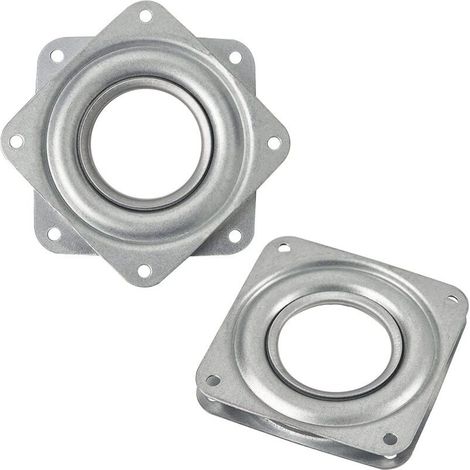 Plate-forme pivotante carrée pivotante à 360 degrés avec roulements à billes en acier pour rangement de comptoir d'armoires de cuisine (4 pouces) (1/5)