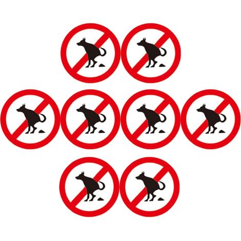 8pièces Autocollants Interdiction Chien Amusants et Étanches pour Pelouse Panneaux Signalétiques Anti-déjections Canines Avertissement Extérieur Jardin (1/5)
