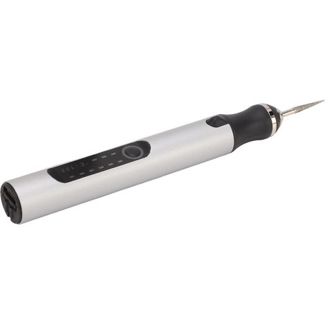 Elektrischer Gravierstift aus Aluminiumlegierung, silberfarben, Mini-Mikrogravierstift mit intelligentem Überlastungsschutz (1/5)