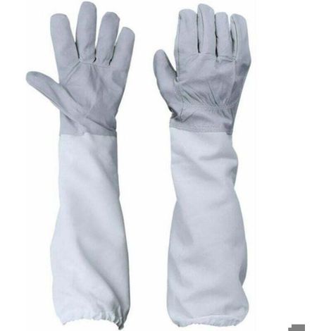 Gants de protection pour apiculteur en peau de mouton – Confort et flexibilité – Manches en lin robustes–Poignets élastiques ajustés (1/5)