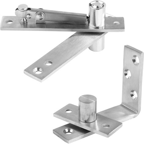 Bisagra pivotante de acero inoxidable para puertas ocultas, rotación de 180°, bisagra oculta de alta resistencia para puertas secretas de estanterías con puertas ocultas. (1/5)