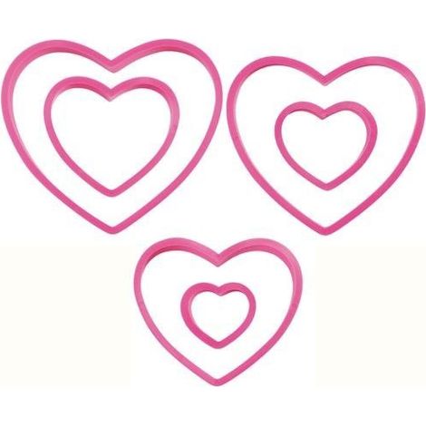 Emporte-pièce coeur plastique x6 - Wilton