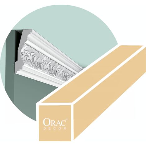 Cornisa con estampado de hojas - Orac Decor - L200xP4.8xH11.6cm - Caja de 16 metros - C201