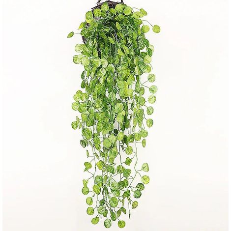 Plante de lierre artificielle verte, feuilles de rotin suspendues, décoration murale pour la maison, le jardin ou l'extérieur, 90 cm, lot de 2 (1/4)
