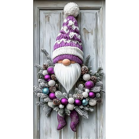 Guirlande Porte Noël - Bandeau Porte 3D Motif Père Noël - Décoration Extérieure Porche Hiver - 71 x 35 cm - 1 Pièce (1/5)