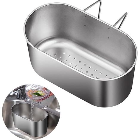 Passoire d'évier en acier inoxydable, passoire suspendue multifonctionnelle pour filtrer les déchets de cuisine (1/5)