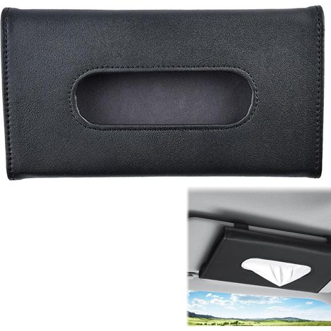 2 pièces Porte-mouchoirs de voiture, Porte-mouchoirs pour pare-soleil de voiture, Porte-serviettes de voiture, Boîte à mouchoirs, Boîte à mouchoirs en cuir PU pour voiture, Support de boîte à mouchoir (1/5)