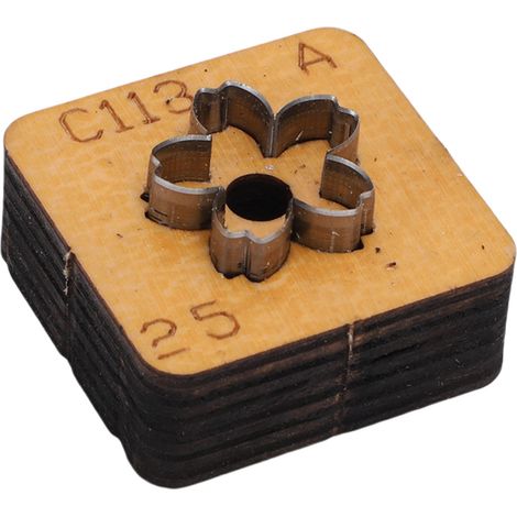 Stanzform für Leder, blumenförmig, Metall, Lederhandwerk, Stanzwerkzeug C113 A 25 mm / 0,98 Zoll (1/5)