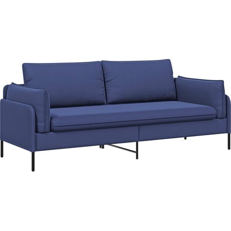 3-Sitzer-Sofa Polizeiblau 222 x 81 x 89 cm Samt vidaXL (1/5)