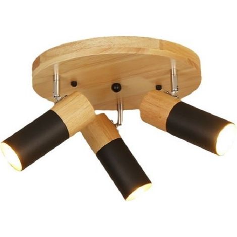 Plafonnier à intensité variable en Marron Bois 3 lampes E14 (1/5)