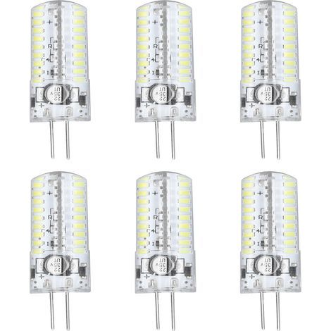G4 LED bulbs, two-pin base, 5W, corn, landscape lighting, home, pure white, 6000-6500K, 6 pieces (1/5)