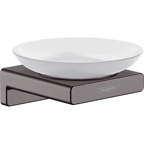 Hansgrohe AddStoris Bathroom Soap Dish Brushed Black Wall Mounted Modern Ceramic