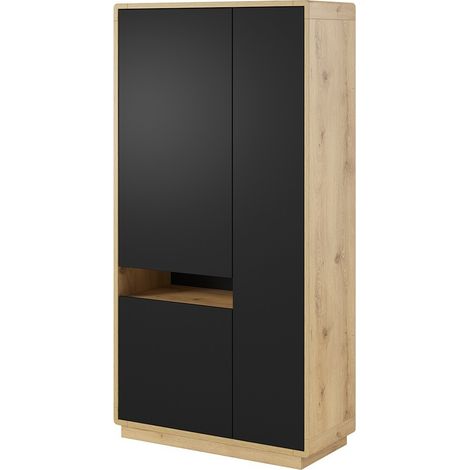 Schrankdesign mit Nische aus der Kollektion VILLA. Farbe Eiche und Schwarz