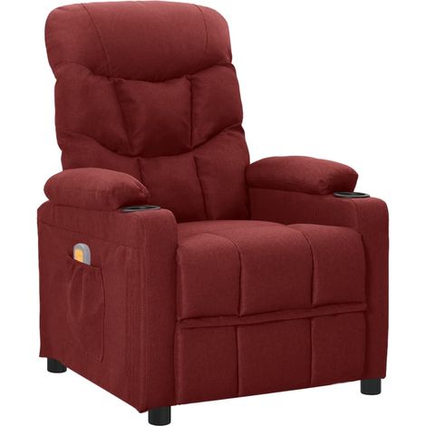 Fauteuil de massage,Fauteuil Relax,Chaise Massage Rouge bordeaux Tissu FNNF271136 (1/5)