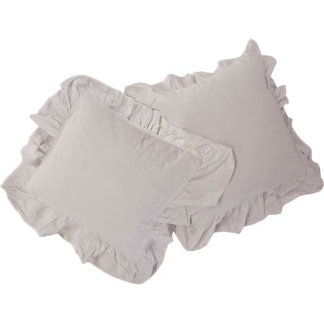 Kissenbezüge 40x40 cm mit Rüschen, ecrufarben, 2er-Set (1/4)