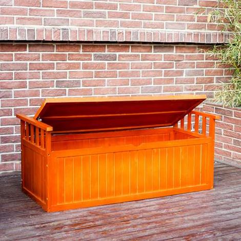 BIRCHTREE Wooden Garden Bench 2 Seater Storage Box with Lid Outdoor Patio Deck (1/5)
