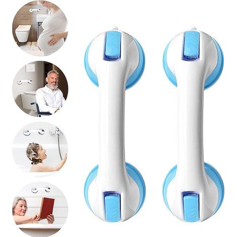 2 Pièces Ventouse de Poignée Douche,Poignée Ventouse,Poignee Securite Salle de Bain,Barre de Maintien Douche,Poignée Baignoire de Sécurité,Barre d'appui WC,Poignée baignoire de sécurité (1/5)
