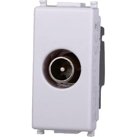 Elektronova Prise TV Passante Mâle Blanc Compatible Vimar Plana 2253 (1/5)