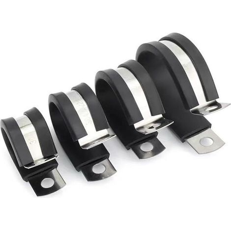 Colliers de fixation de tubes P-Clips de serrage avec insert en caoutchouc choix: Ø 35mm / Band 15mm, 10 Pièces (1/3)
