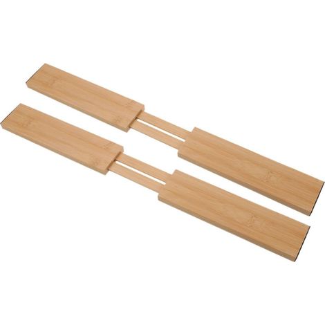 Lot de 2 Séparateurs Tiroirs en Bambou Réglables, Design Extensible, Organiseurs Couverts Cuisine, Simple et Pratique Maison Cuisine - (1/5)