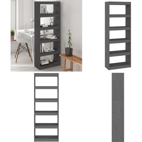 Bücherregal/Raumteiler Grau 60x30x167,5 cm Massivholz Kiefer - Bücherregal - Holzregal - Raumteiler - Kiefernholz - Grau - Home & Living (1/5)