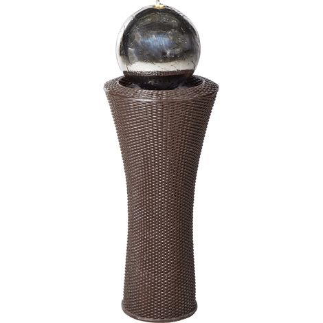 Fuente de agua de jardín exterior con luz LED con enchufe óxido de magnesio marrón Zenyatta