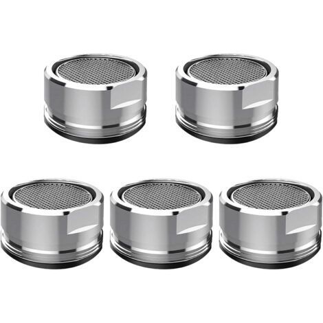 5 Pack Faucet Aerator, Faucet Filter, Faucet Replacement Part, 24mm Brass Threaded Aerator with Gasket (1/5)