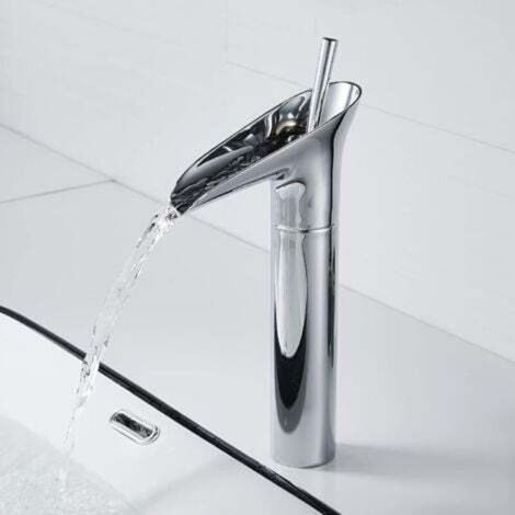 Bathroom sink faucet, waterfall mixer tap, adjustable hot and cold water, chrome-plated brass material, corrosion and rust resistant, suitable for handwashing in the bathroom