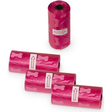 Nobby TidyUp Kotbeutel mit Knochendruck fuchsia, 4 Rollen je 15 Beutel Pflege & Hygiene