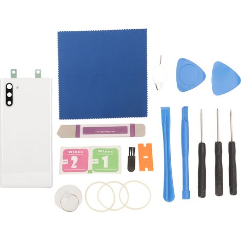 Kit de remplacement de vitre arrière étanche pour Samsung Galaxy Note 10 N970, avec vitre d'objectif d'appareil photo et ruban adhésif, blanc (1/5)
