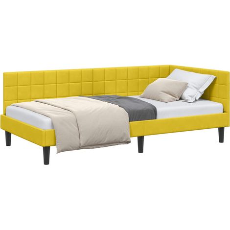Maison Exclusive - Cornice del letto ad angolo Giallo 90 cm x 190 cm Velluto