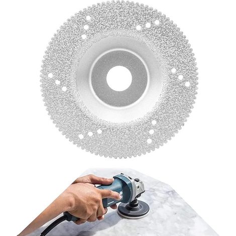 Disque de polissage diamanté 100mm acier haute résistance, outil de coupe verre et bois pour meuleuse d'angle. (1/5)